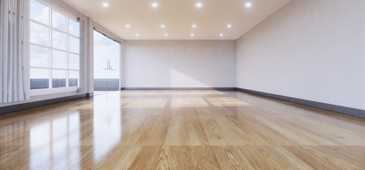 parkettacsiszoló gép segítségével fényesre csiszolt fa burkolat